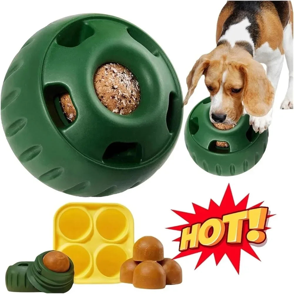 Pupsicle & Treat Tray Long-Lasting Interactive Dog Ball Toy Silicone Dog Treat Mold Keep Your Pup Busy BPA Free Easy Clean Toys