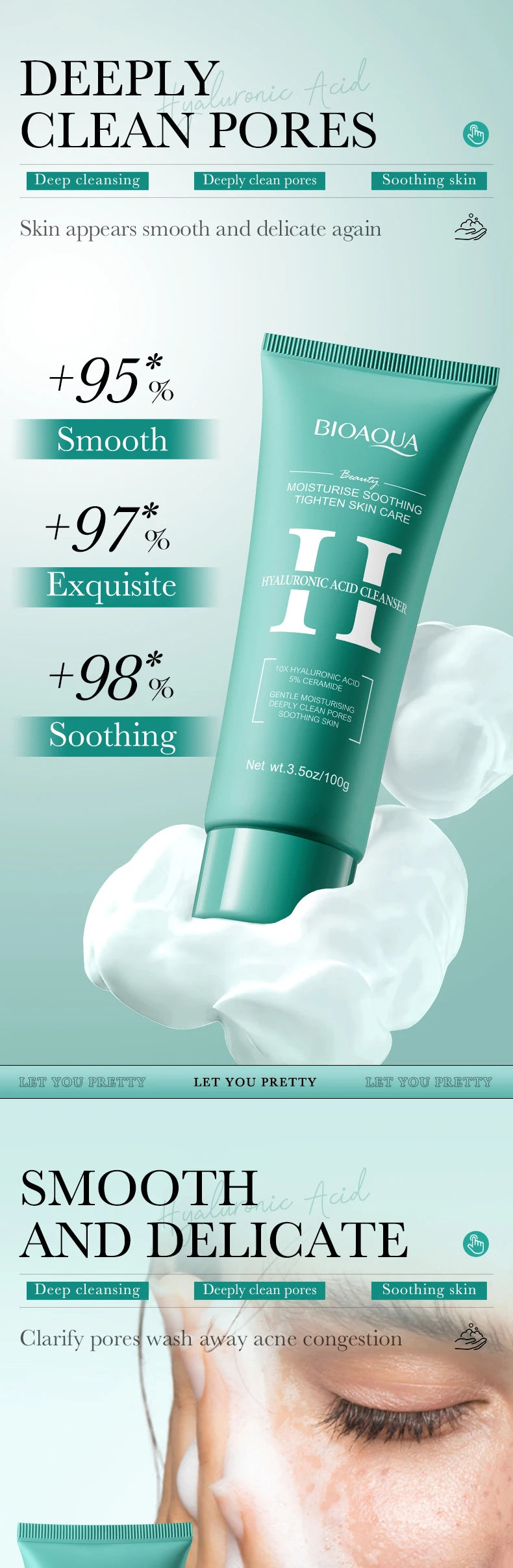 BIOAQUA Vitamin C Facial Cleanser Moisturizing Whitening Anti Wrinkles Face Wash Foam Face Cleanser Facial Skin Care Products