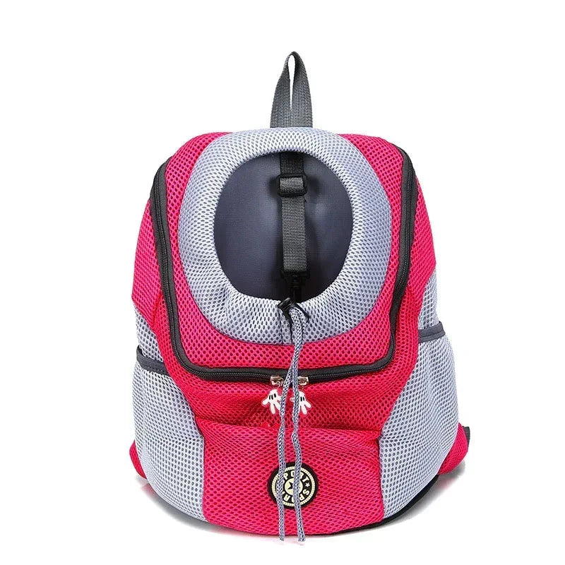 Pet Backpack Carrier for Small Dogs & Cats - Front-Folded Travel Backpack with Ventilation Mesh & Harness-Like Zipper Lock