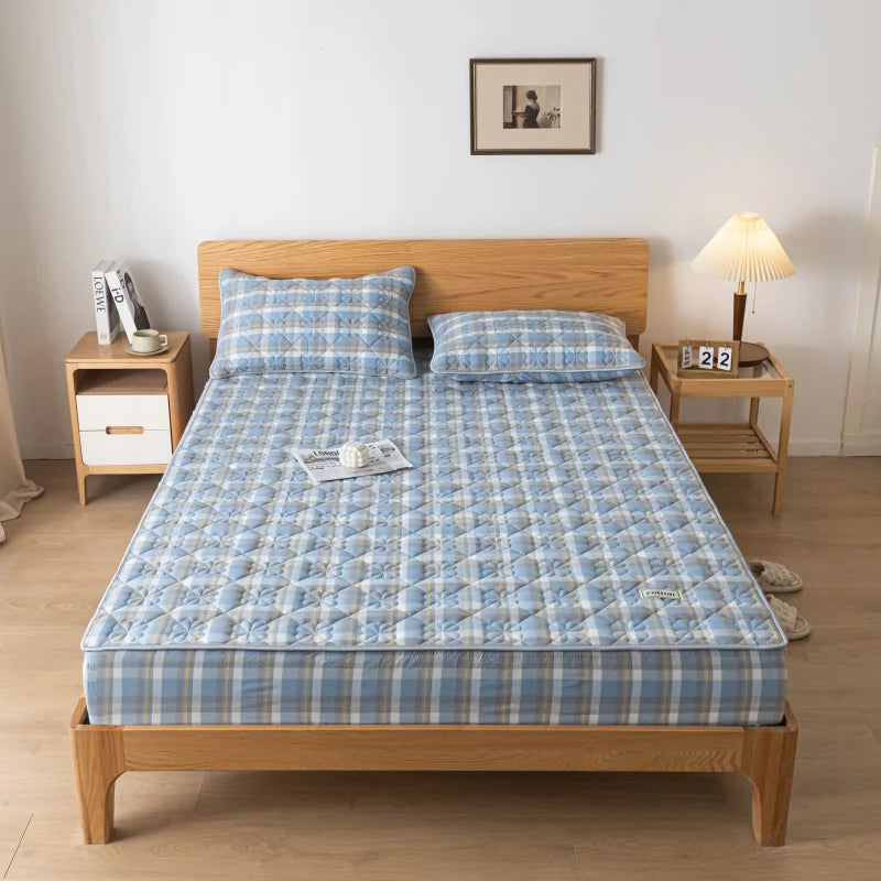 A-Class Pre-Washed Cotton Mattress Protector Cover - Ultra Soft, Antibacterial, Hypoallergenic for a Serene Sleep Experience