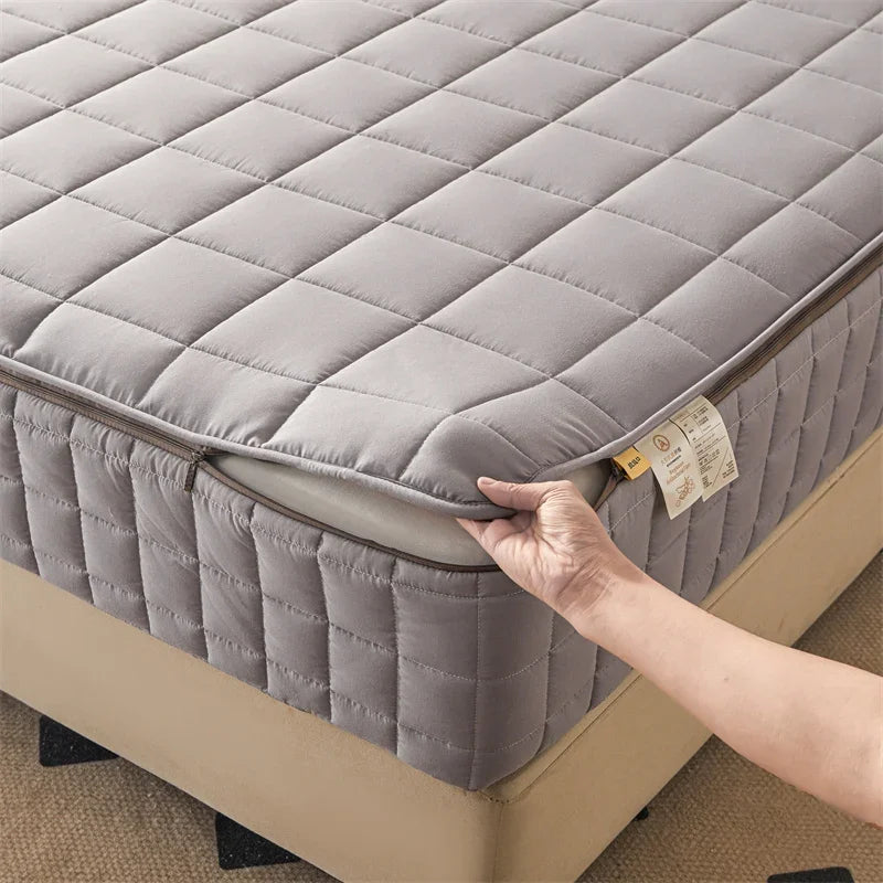 Six Sides All Inclusive Mattress Cover with Zipper Thicken Fitted Sheet Quilted Mattress Protector Pad Couple Customized Size