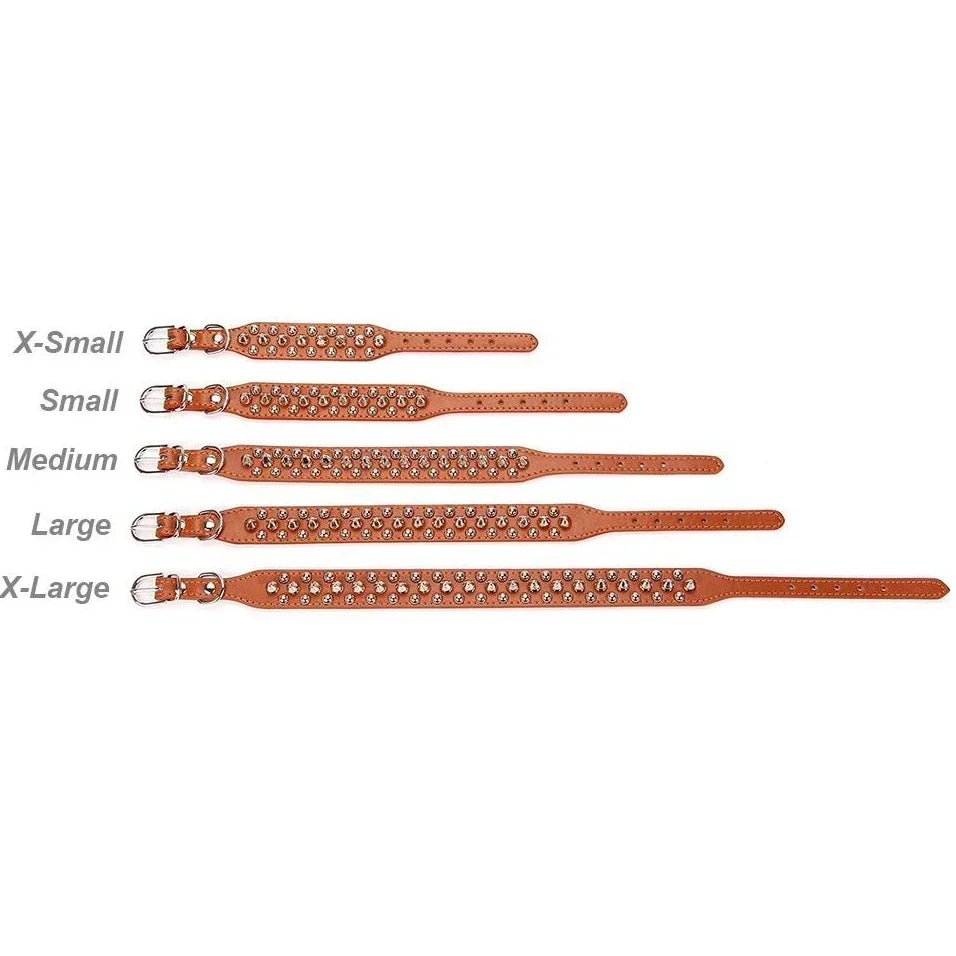 Adjustable Leather Pet Dog collar Neck Strap Supplies PU
