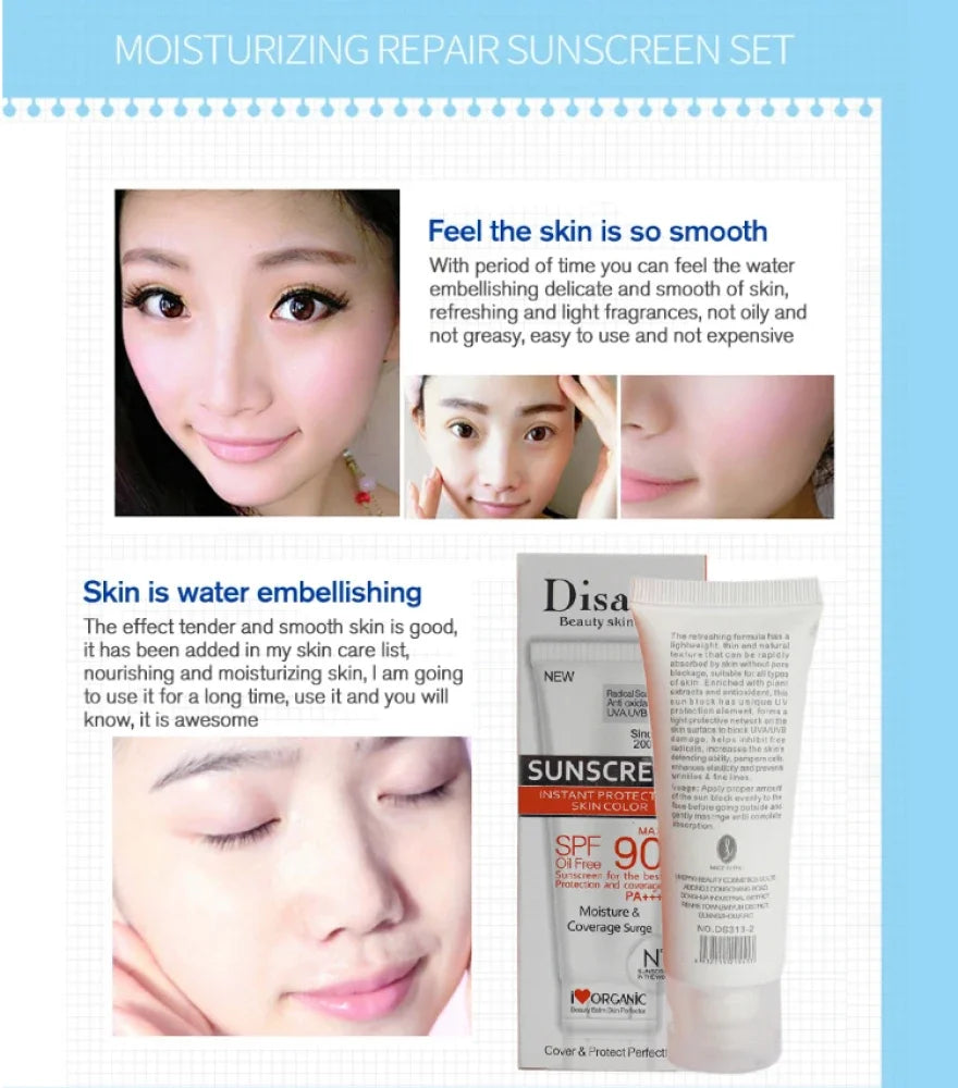 Facial Body Sunscreen Whitening Sun Cream SPF 90 Moisturizing Anti-Aging Oil-control Dust Oil Control Reduce Melanin Skin Care