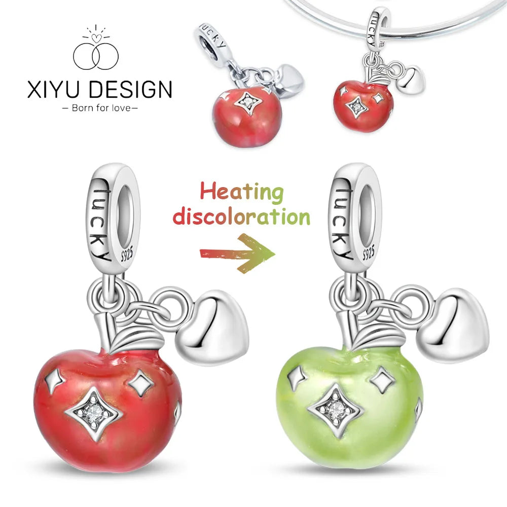 Cute Pet Series Capybara Couples Charms Eat Fruit Beads Fit DIY 925 Silver Bracelet Necklace Women Anniversary Jewelry Gift