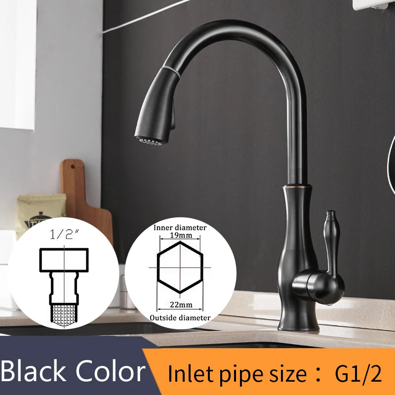 Kitchen Faucets Silver Single Handle Pull Out Kitchen Tap Single Hole Handle Swivel 360 Degree Water Mixer Tap Mixer Tap 866011