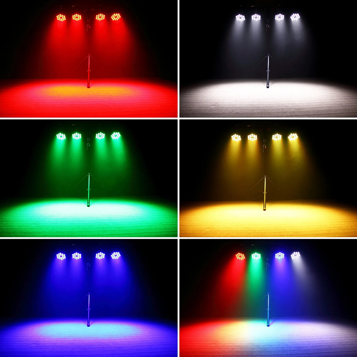 200W RGBW LED Par Stage Lights, 2-Pack