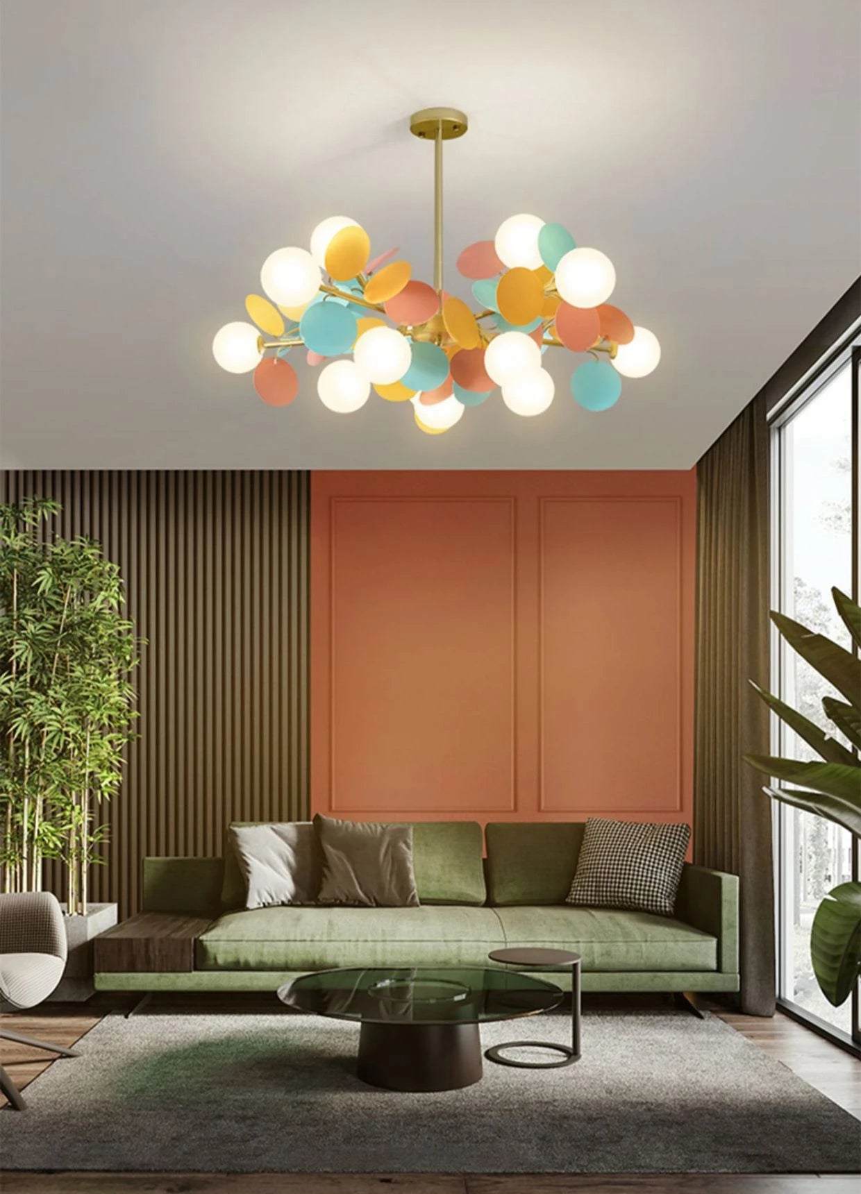 Modern Chandelier Grape Design Glass Pendant Light Indoor LED Nordic Light For Living Room Dining Hall Hotel Kitchen Island Lamp