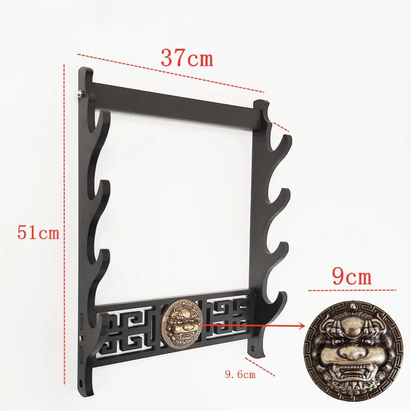 Wall Rapier Katana Shelf Support Wooden 4-Layers Wall Sword Stand Holder Display Real Size Japanese Katana Sabre Rack Decoration