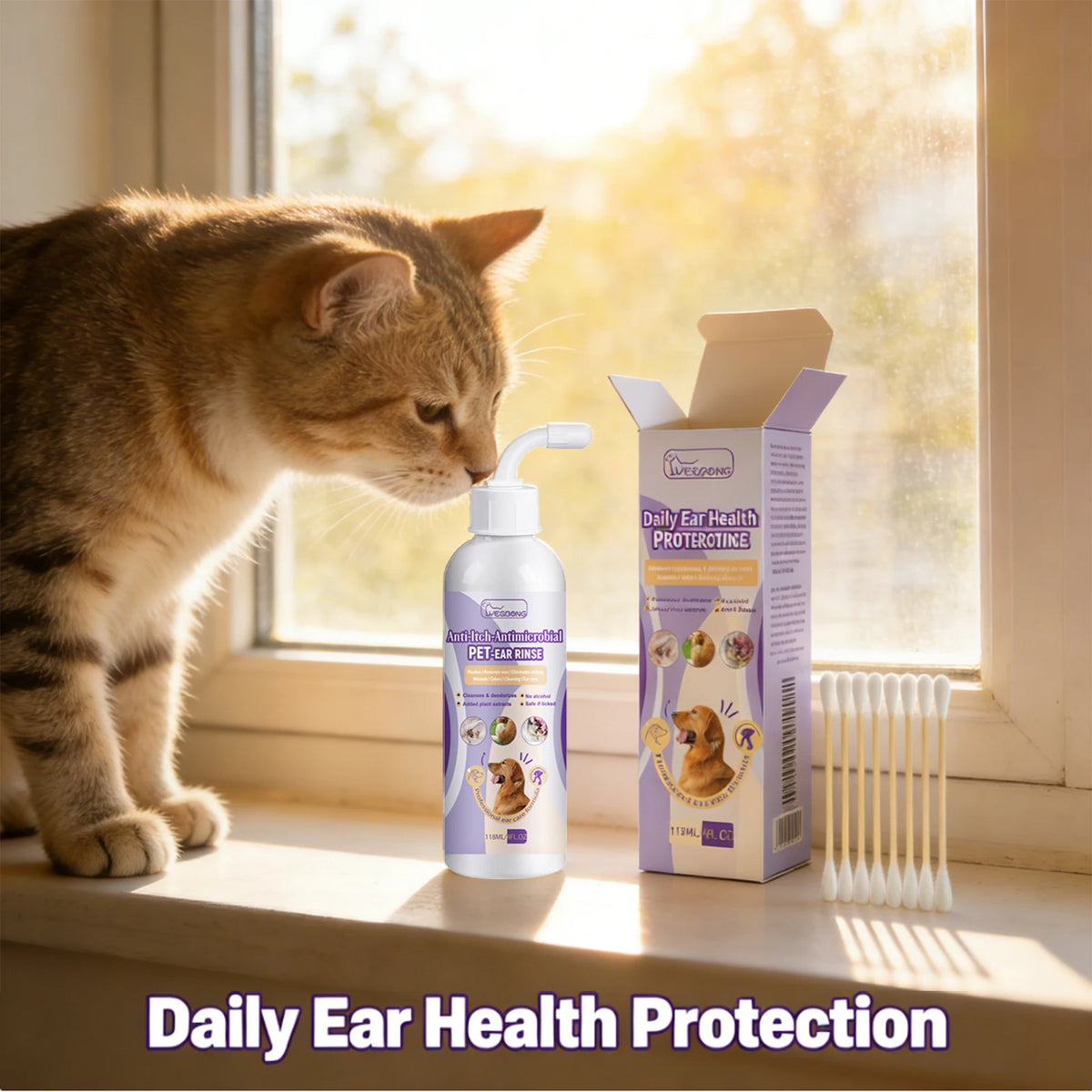 Pet Ear Cleaning Solution Removing Earwax Reducing Odors Prevent