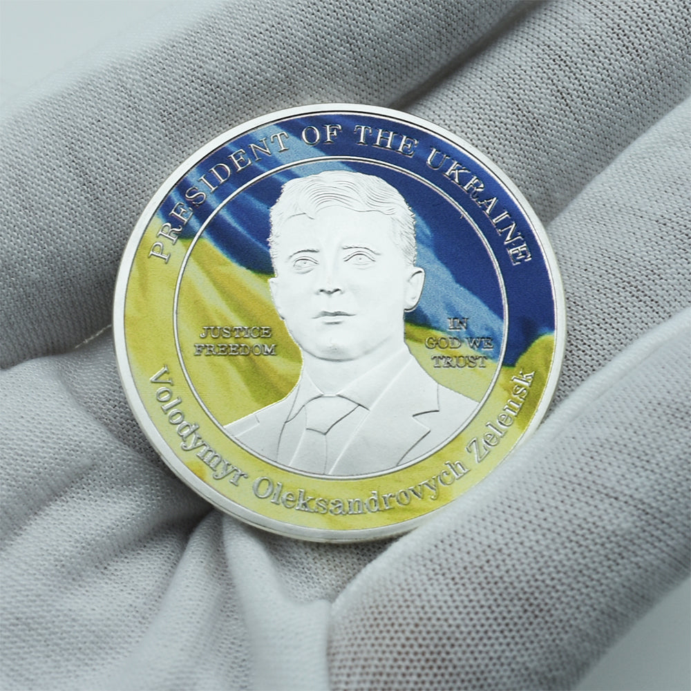 2022 Ukrainian Presidential Challenge Coin Zelensky War Coin Embossed Three-dimensional Commemorative Coin Collection Gift