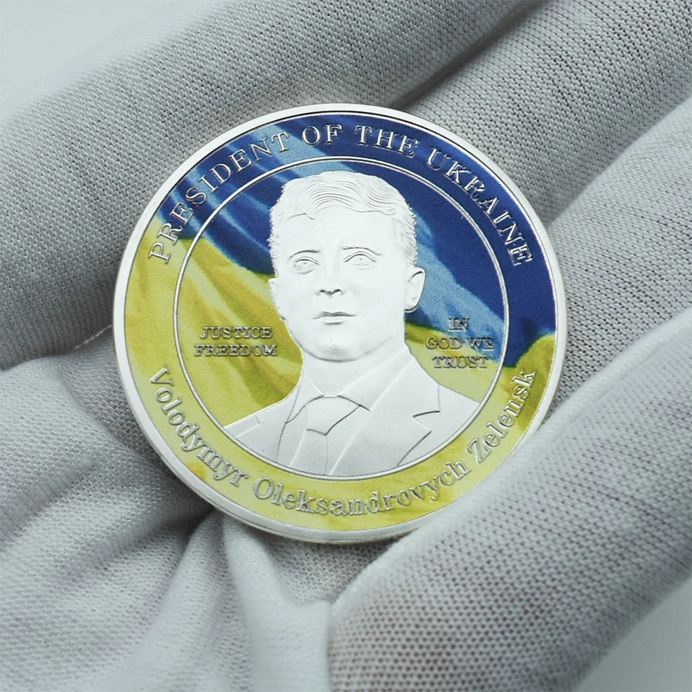 2022 Ukrainian Presidential Challenge Coin Zelensky War Coin Embossed Three-dimensional Commemorative Coin Collection Gift