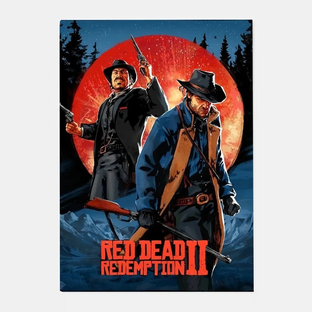 Game R-Red Dead Redemption 2 RDR2 Poster HD art canvas painting home living room bar decoration