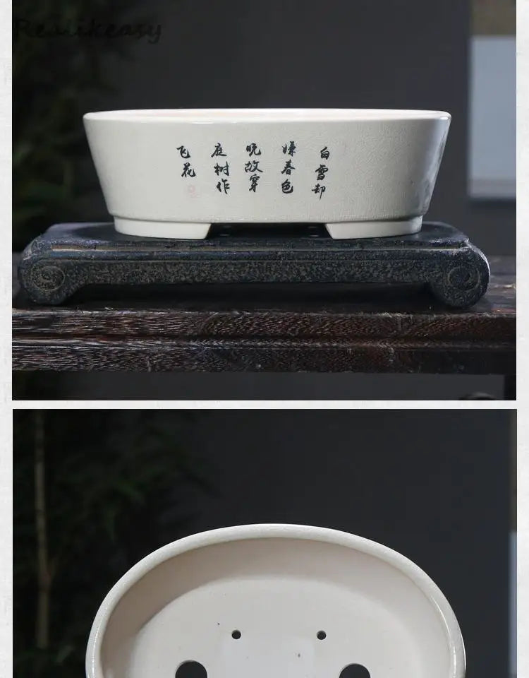 6Size Purple Sand Flower Pot Ceramic Bonsai Pot Handmade Succulent Flower Pot Chinese Landscape Flower Pot Home Decor LE302