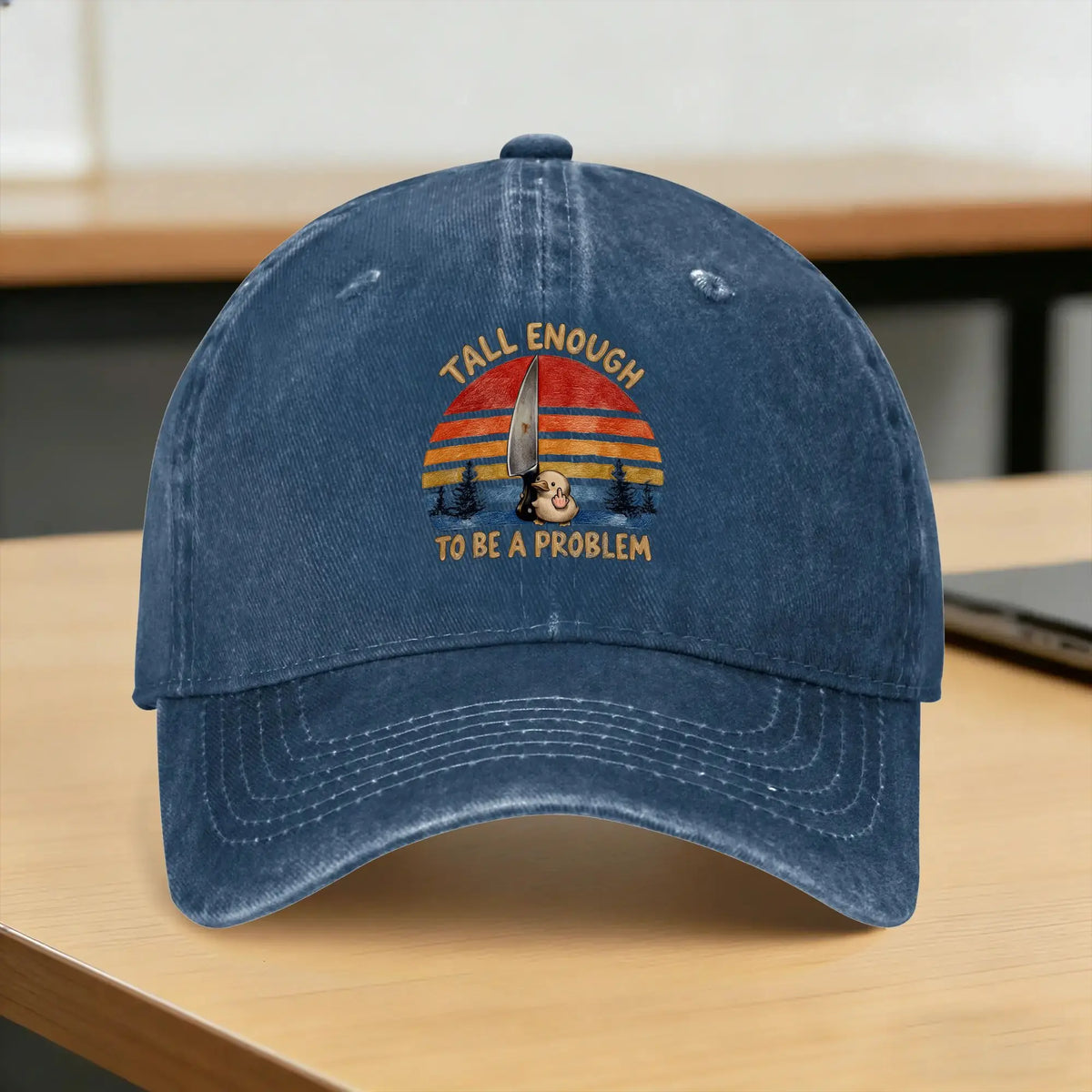 Tall Enough to Be a Problem Washed Baseball Cap Y2K Funny Sun Hip