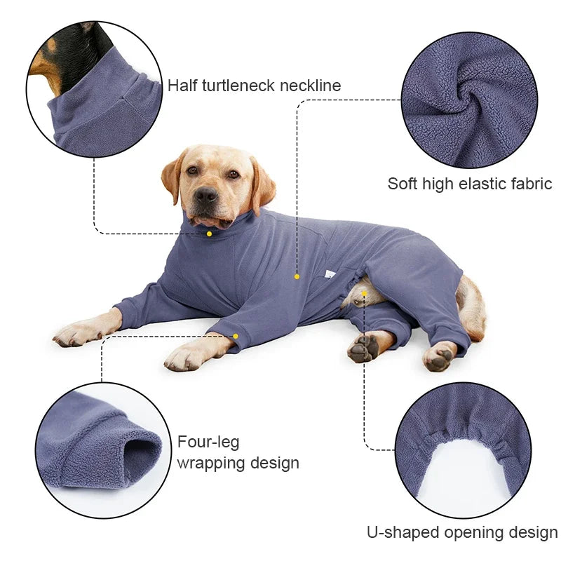 Xs-3XL Winter Pet Dog Clothes Dogs Sweatshirt Warm Flannel Dog Pajamas Padded Clothes for Medium Large Dogs Labrador Clothing