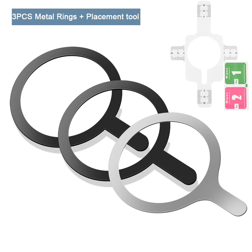 4pcs/3pcs/1pc/lot Metal Ring Plate For Magsafe Sheet Sticker iron Ring For iPhone 14 15 Magnetic Phone Holder Wireless Charger