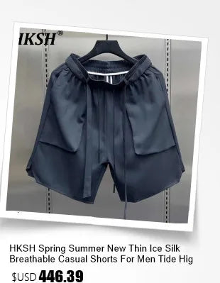 HKSH Spring Autumn New Outfit China-Chic Dark Ribbon Zipper Men Tide Dark Hooded Sweatshirt Original Punk Ins Cargo Pants HK0531