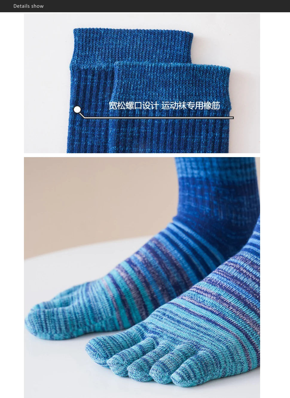 1/6 Pairs Man Toe Socks Long Plus Large Size Cotton Colorful Striped Compression Sport Fitness Happy 5 Finger Calf Socks EU40-46