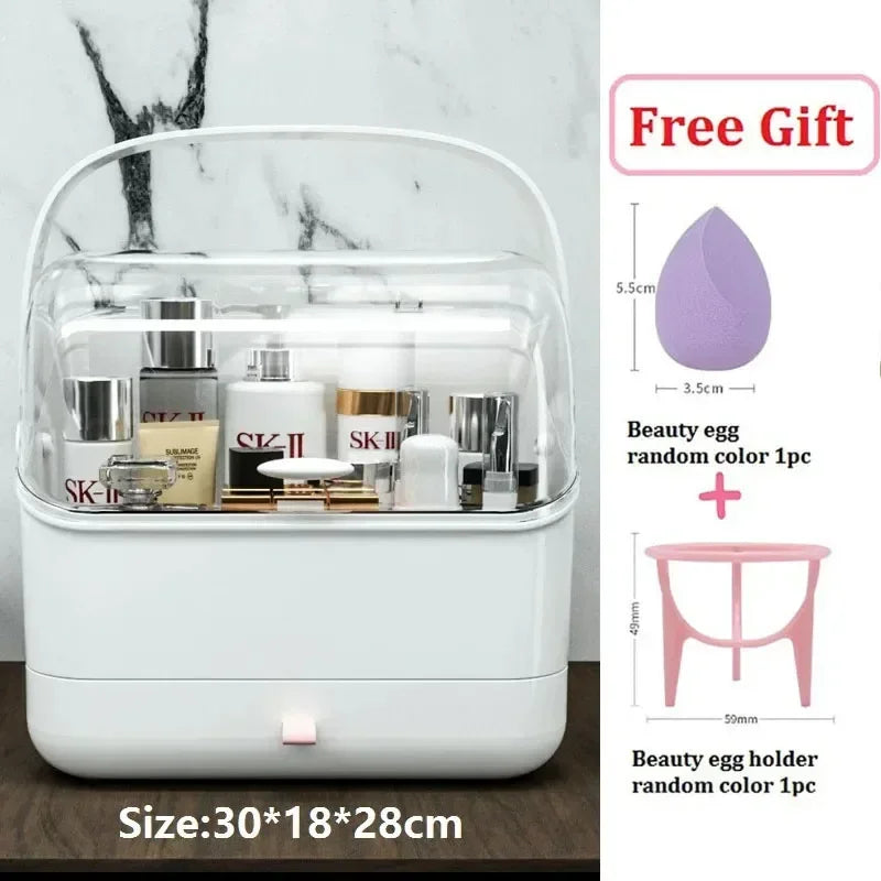 Cosmetic Storage Box Home Large Capacity Desktop Dustproof Dressing Table Lipstick Skin Care Luxury Storage Box Makeup Organizer