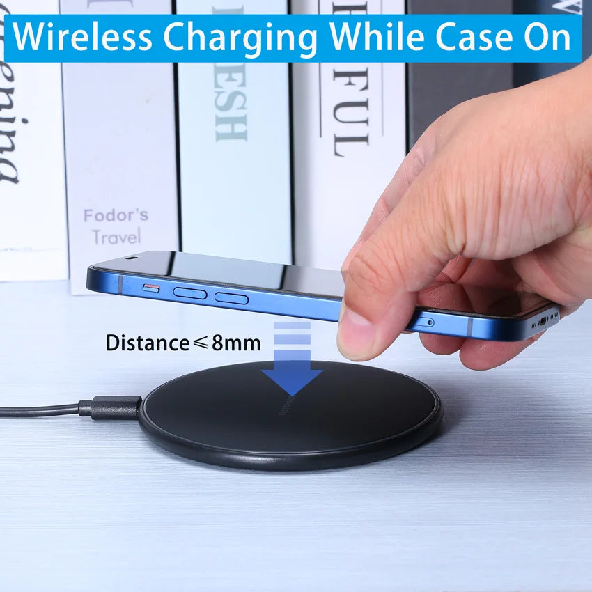 Wireless Charger Pad For iPhone 17 16 15 14 13 12 11 X Pro Max XR 8 Samsung Xiaomi Huawei LG Phone Fast Charging Docking Station