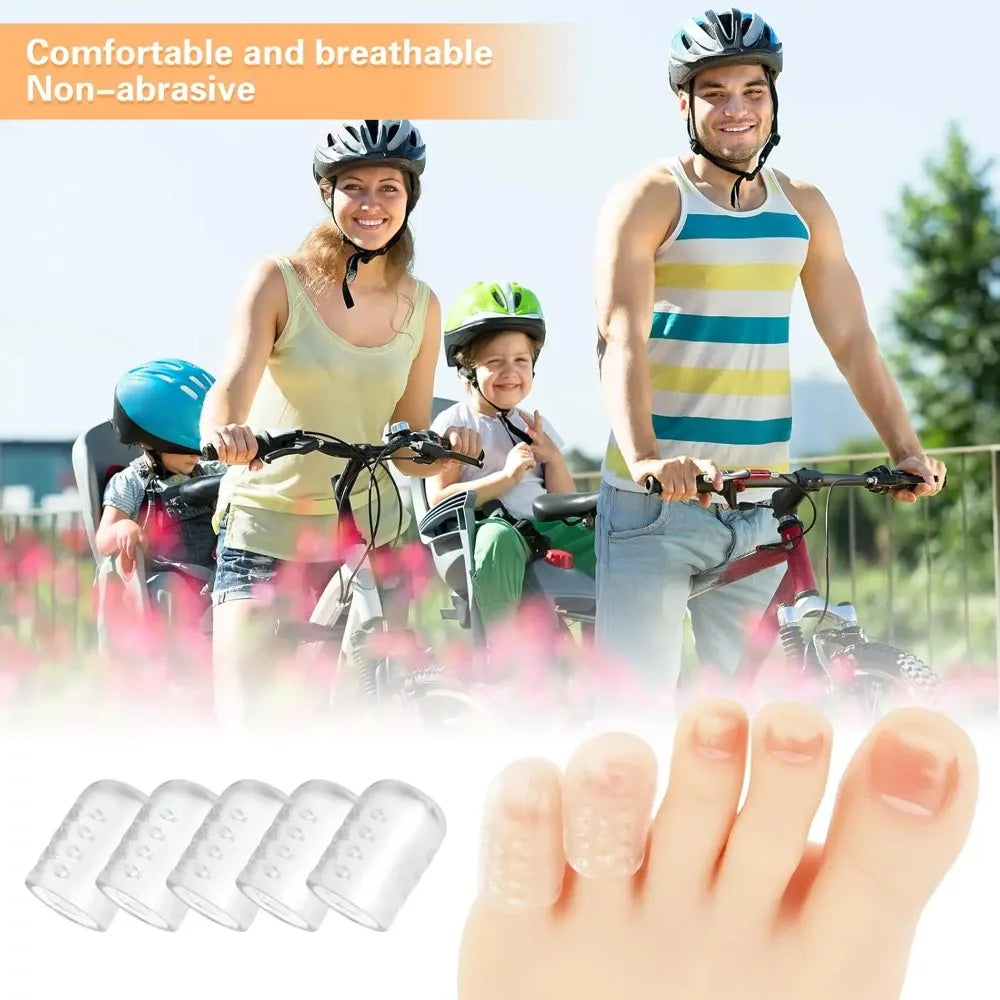 20pcs Toe Protectors Silicone Gel Caps for Corns Calluses Blisters Pain Relief, Soft Toe Sleeves Cushions