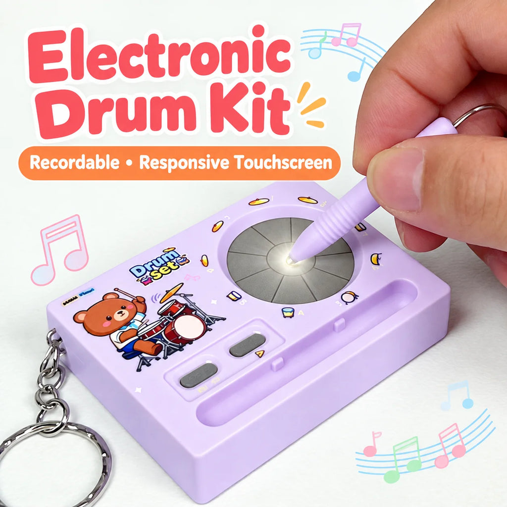 Mini Electronic Drum &amp; Piano Music Keychain