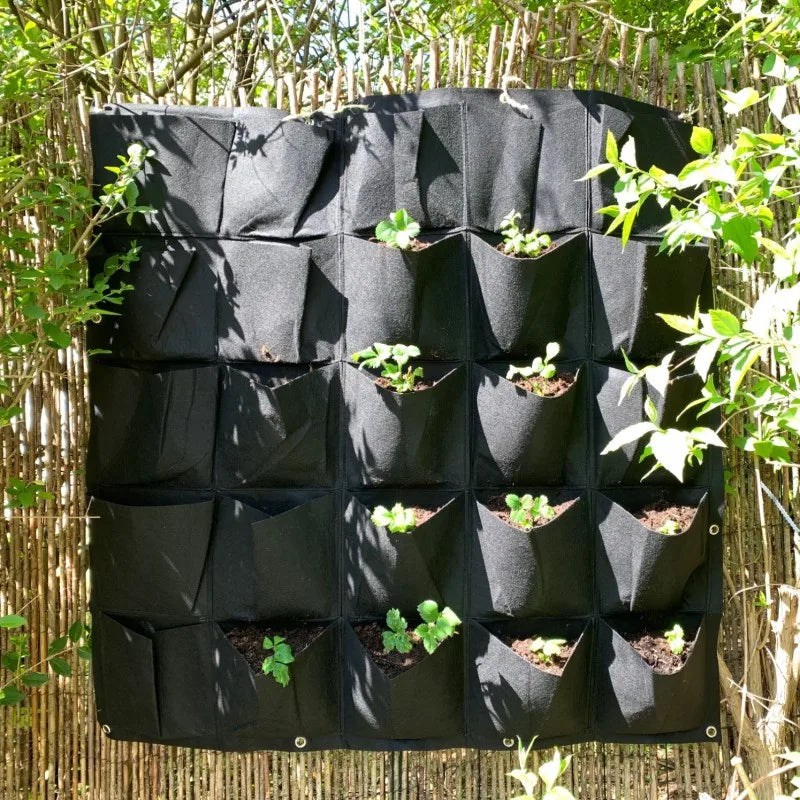 Wall Hanging Pockets Planting Bags Flower Pot Home Garden Grow Bag Garden Planter Vertical Seedling Plant Pot Home Decor Supply