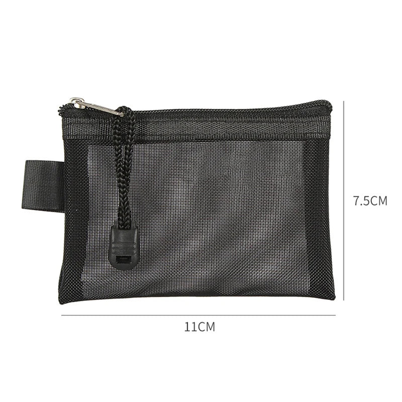 Mini Transparent Nylon Mesh Card Bag Credit ID Card Organizer Portable Coin Purse Lipstick Earphone Data Line Key Storage Bag