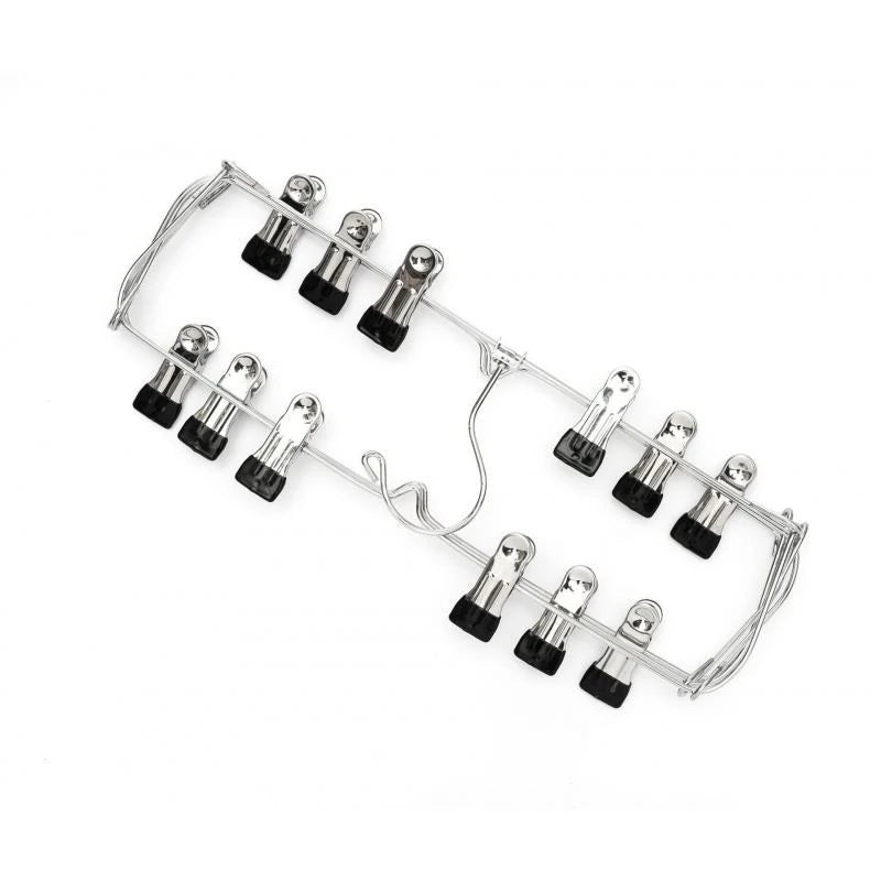4/6-Tier Skirt Pants Shorts Hangers with Adjustable Clips Space Saving No Slip 12 Clips Clothing Storage Metal Skirt Rack