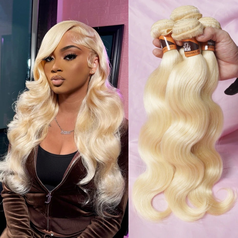 30 40 Inches 613 Honey Blonde Bundles Remy Human Hair Weave