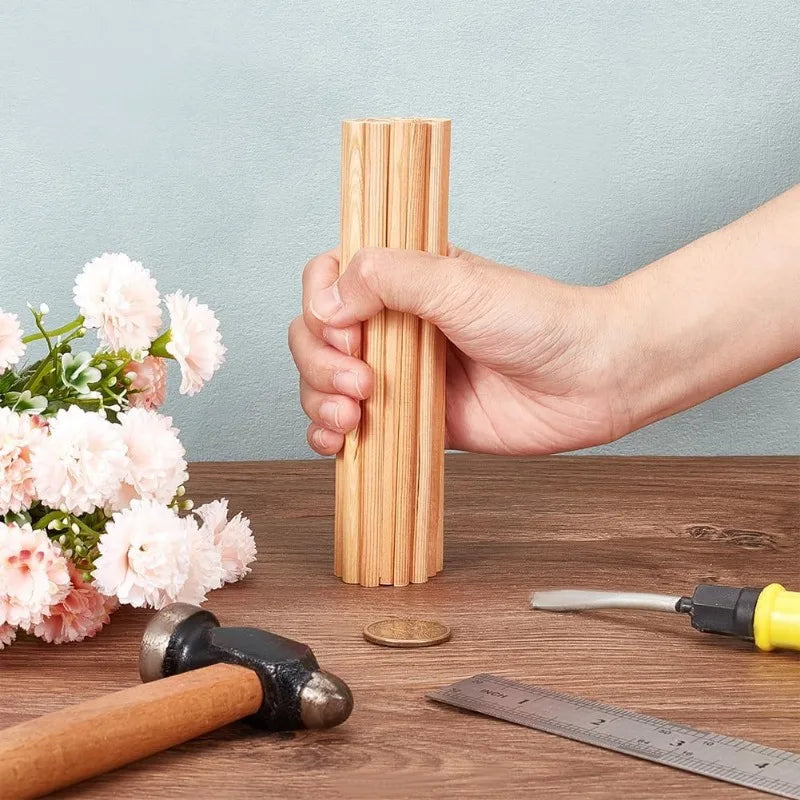 30Pcs Wooden Dowel Rods Half Round Dowel Rods Unfinished Wood Craft Sticks Arch Wood Dowel Rods Half Round Craft Sticks
