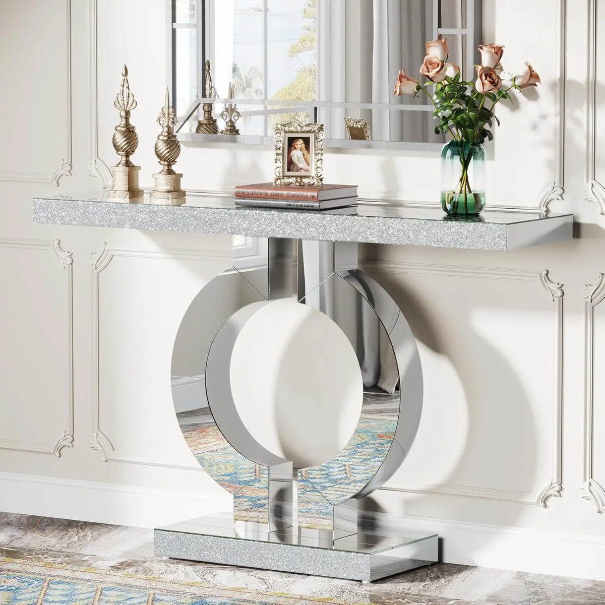 Tribesigns 43.3-Inch (110cm)Mirrored Console Table