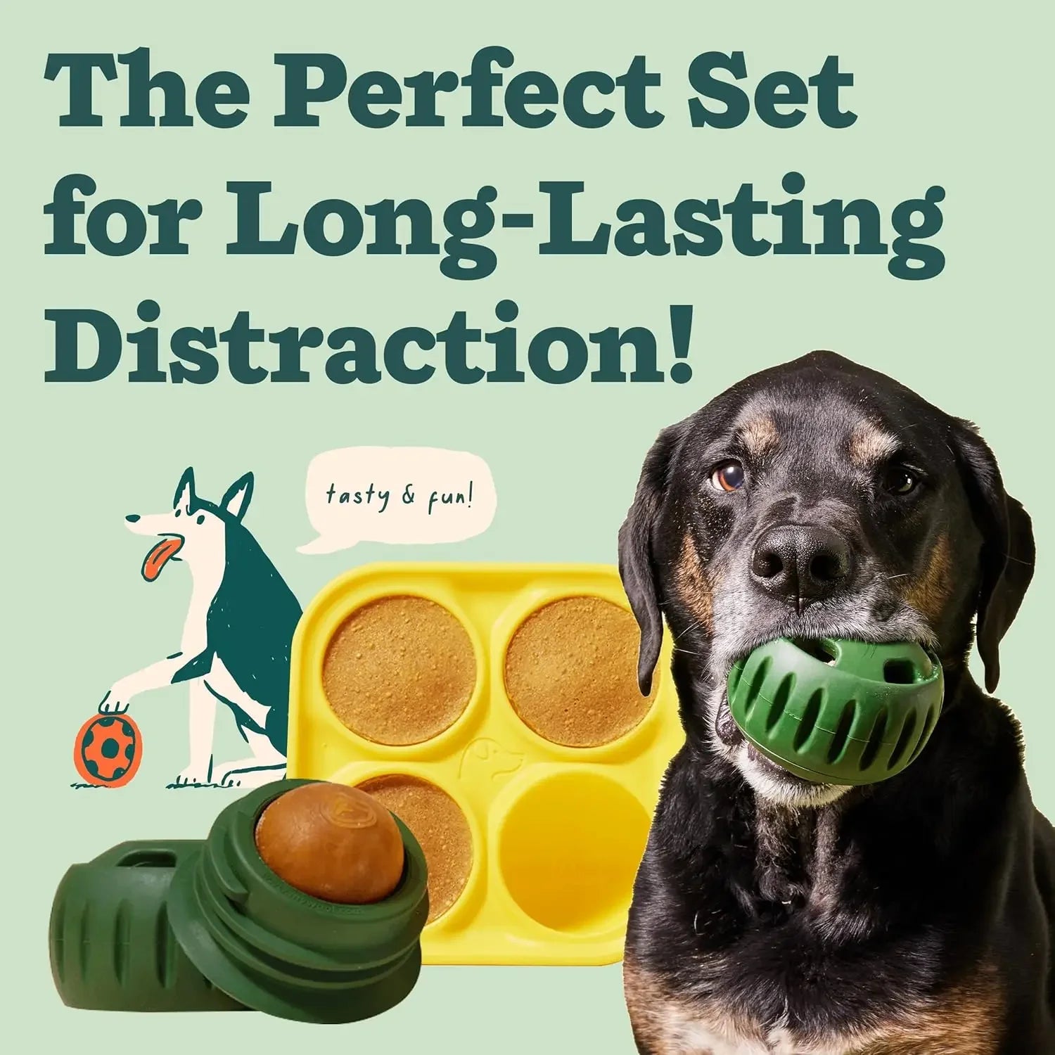 Pupsicle & Treat Tray Long-Lasting Interactive Dog Ball Toy Silicone Dog Treat Mold Keep Your Pup Busy BPA Free Easy Clean Toys
