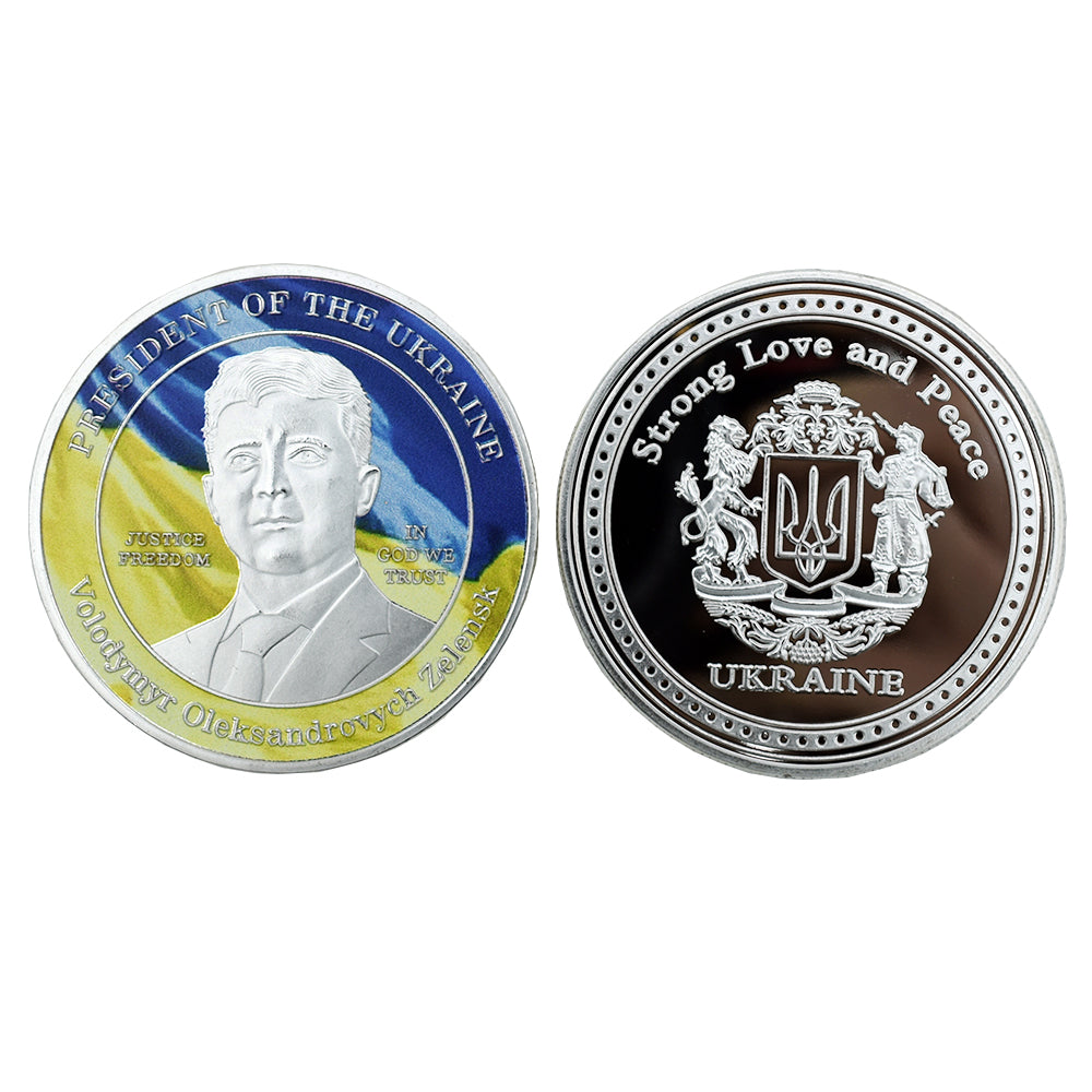 2022 Ukrainian Presidential Challenge Coin Zelensky War Coin Embossed Three-dimensional Commemorative Coin Collection Gift