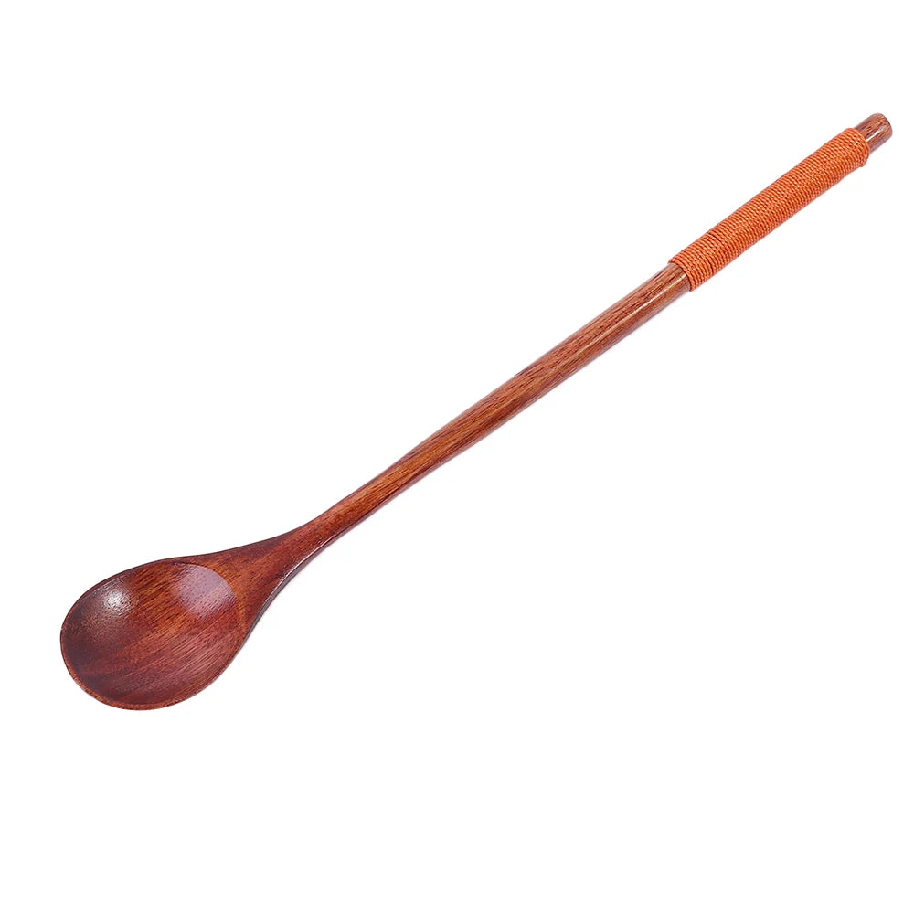 Cooking Dessert Long Handle Kitchen Teaspoon Flatware Wooden Spoon Coffee Spoon Soup Spoon Spoons