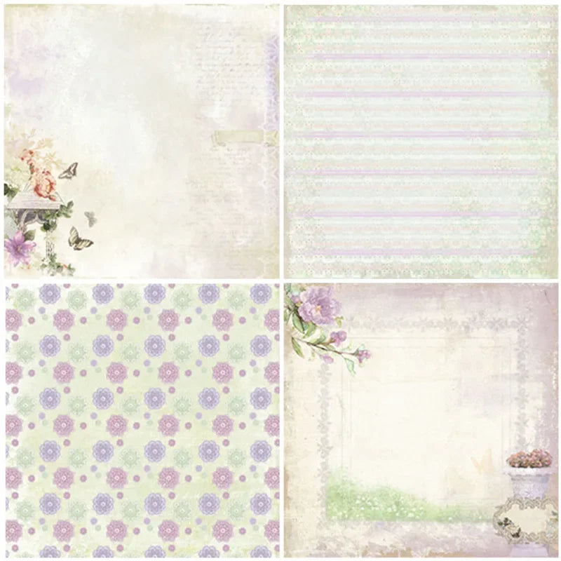 6x6 Scrapbooking Paper Pad  6/12 Sheets Floral Pattern Decorative Paper For Journaling Collage DIY Crafts
