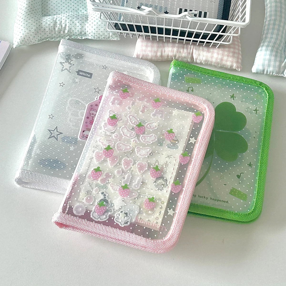 Cute A6 Stationery Storage Folder File PP Twill Zipper