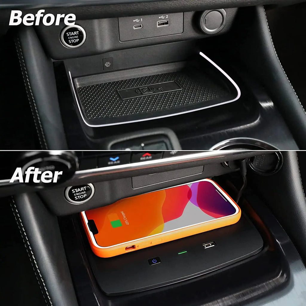 Qi Car Wireless Charger For Nissan X Trail Rogue T33 2021 2022 2023 10W Phone Charging Pad Accessories Interior
