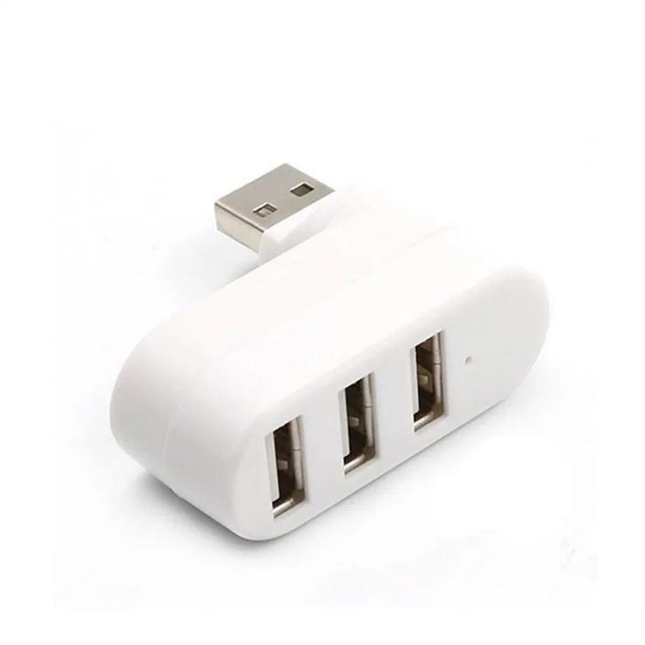 USB Hub 2.0 Adapter Rotate High Speed U Disk Reader Splitter 3