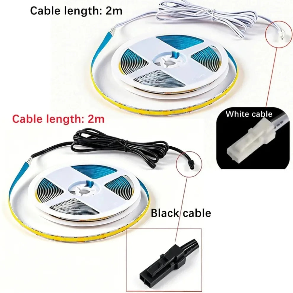 320LEDs/M COB LED Strip DC12V With White/Black DuPont Wire Connector For Kitchen Cabinet Layered Under Wine Cabinet Show Light