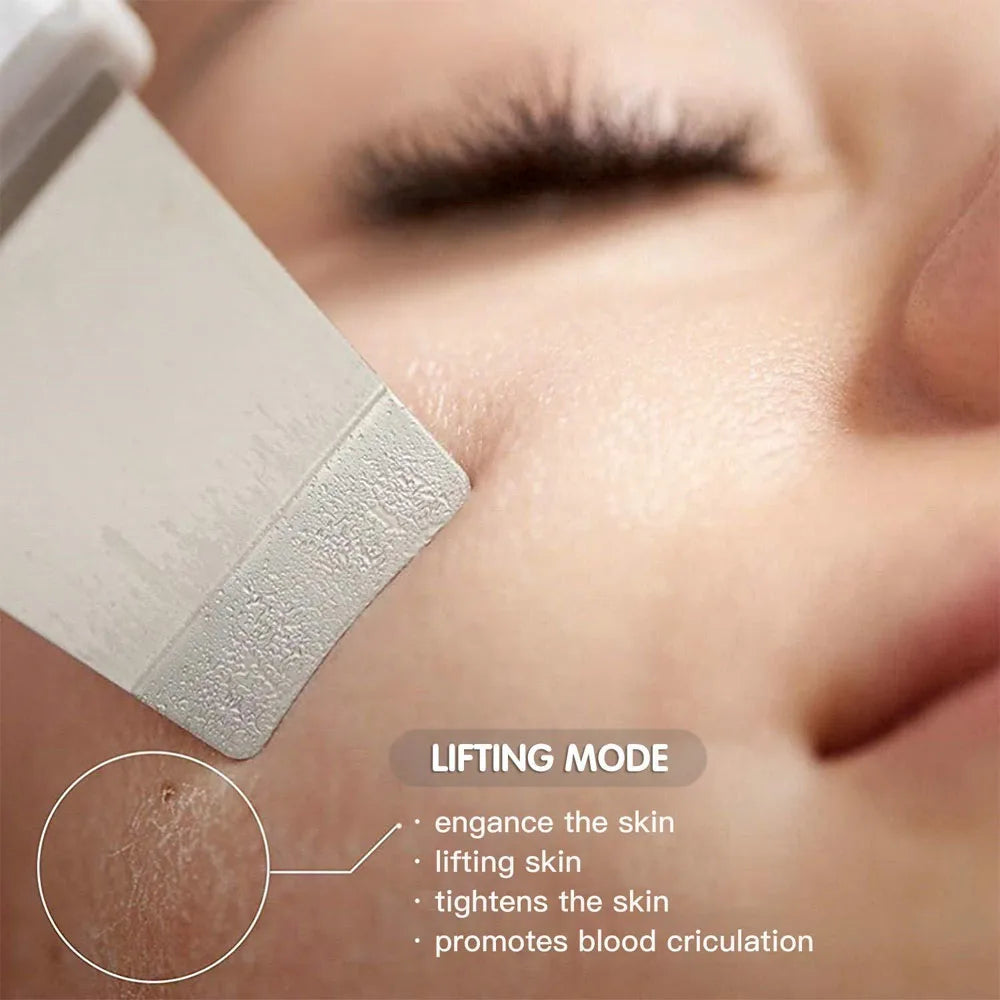 Ultrasonic Skin Scrubber Vibration Face Spatula Blackhead Remover Shovel Clean Cavitation Peeling Facial Lifting Skin Care