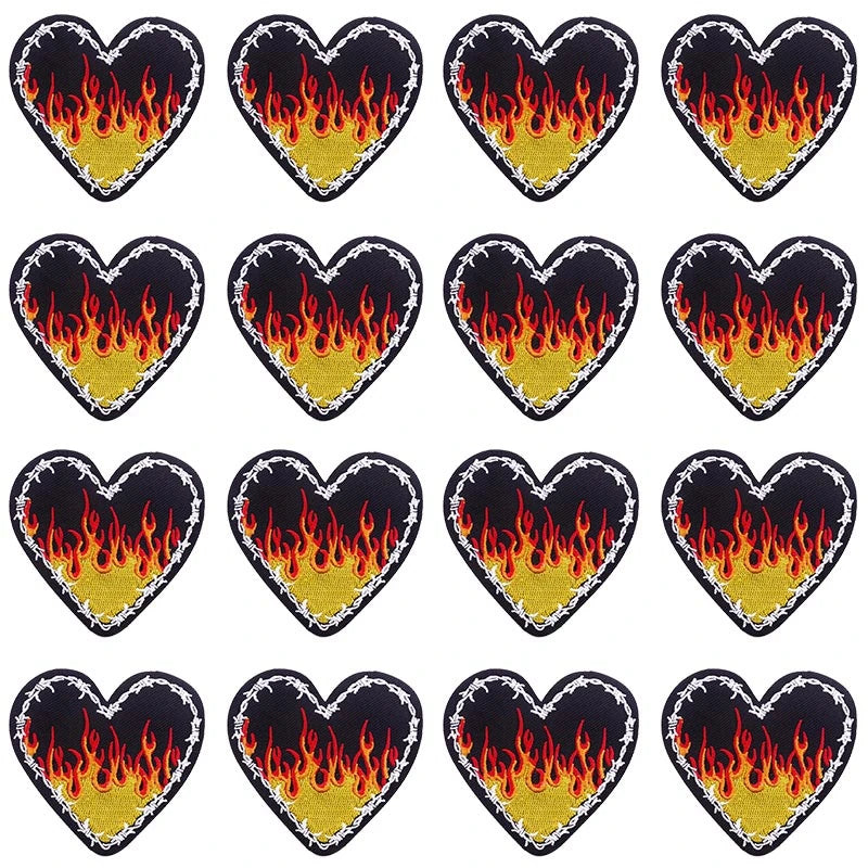 Prajna Wholesale 10PCS Punk Skull Patch For Clothing Skeleton Patches On Clothes DIY Fusible Patch Applqiues Embroidered Pacthes