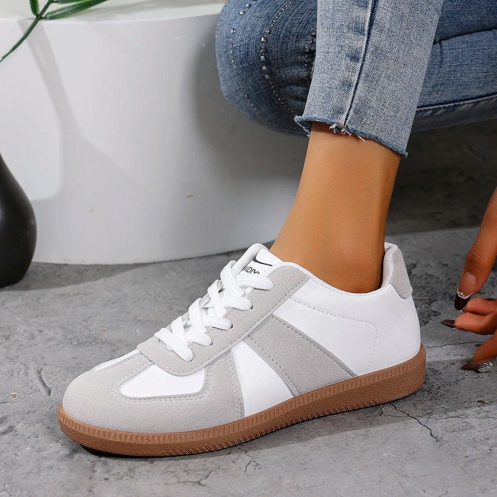 Fashion Leather Women's Casual Sneakers Breathable Woman Vulcanize Sport
