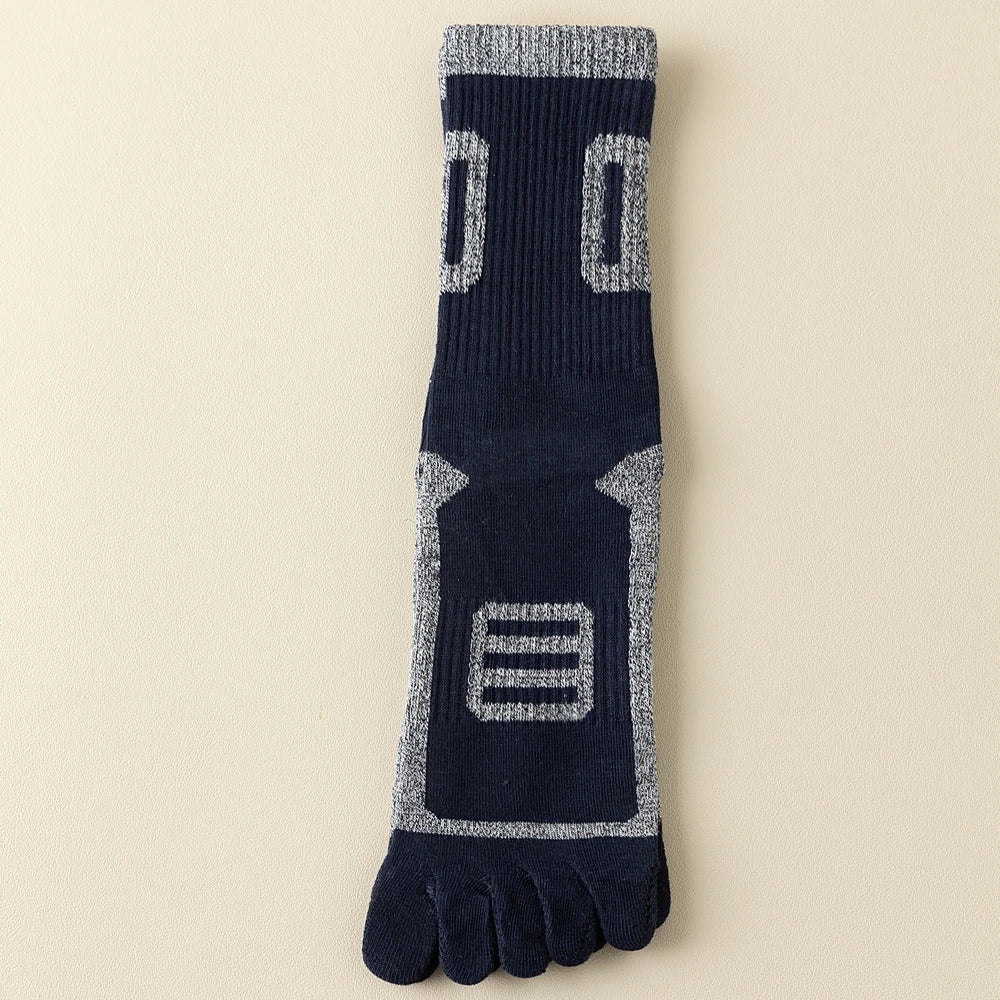 3 Pairs Fleece Toe Socks Men Autumn Winter Warm Five Finger Socks Man High Quality Cotton Sports Crew Socks Running