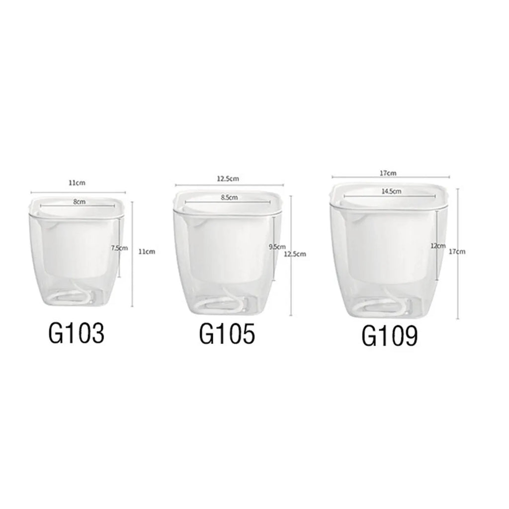 Flower Plant Pot Self Watering Planter Transparent Planting Flower Pot Water Storage Basin Stock Garden Supplies Home Decor FU
