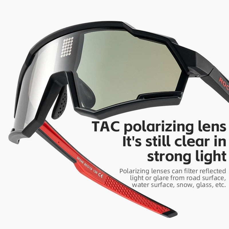 ROCKBROS Polarized Cycling Glasses Electronic Color Change Glasses Sunglasses