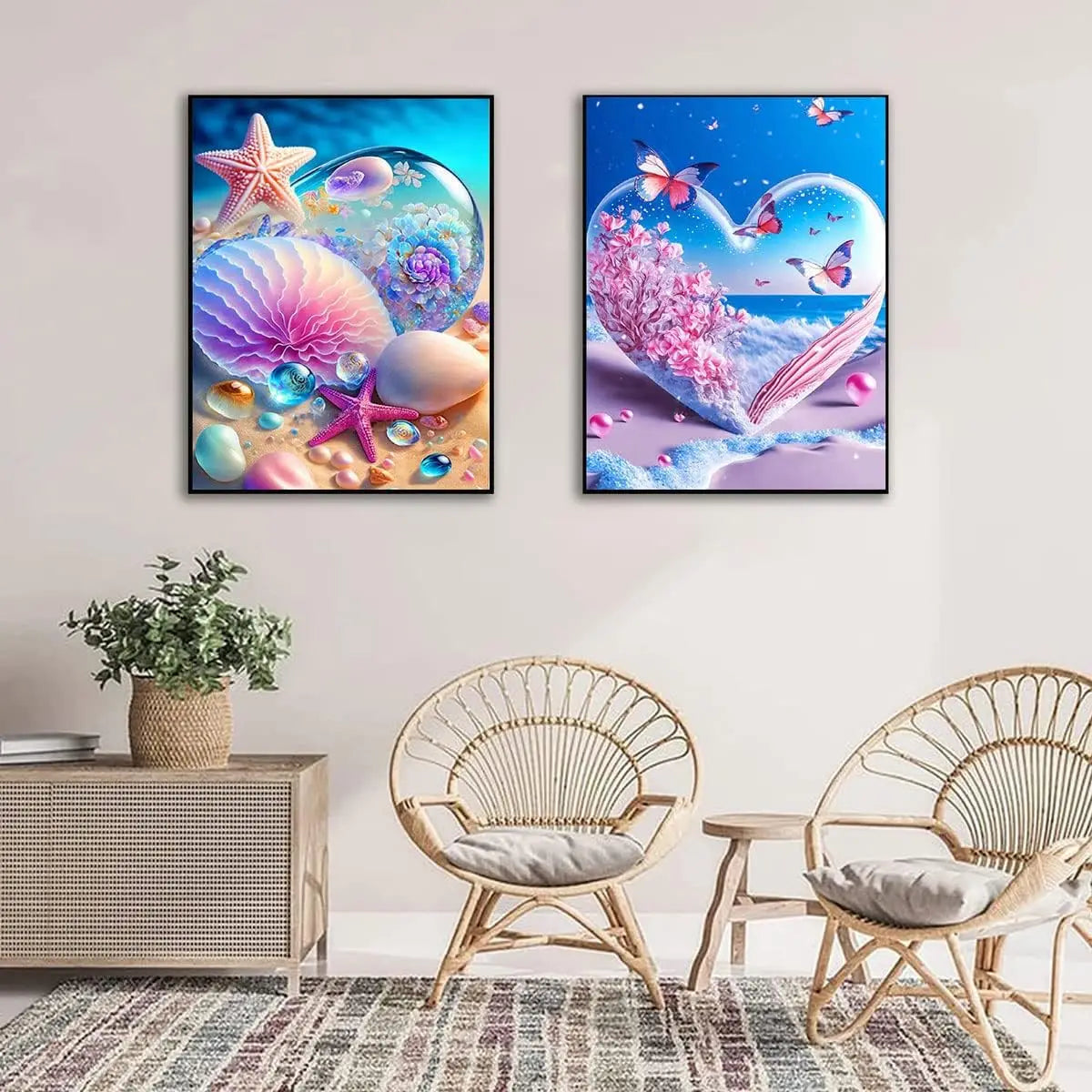 Starfish 5D Diamond Painting Fantasy Shell Seaside Scenery Full Diamond Embroidery Mosaic Cross Stitch Kits Bedroom Home Decor