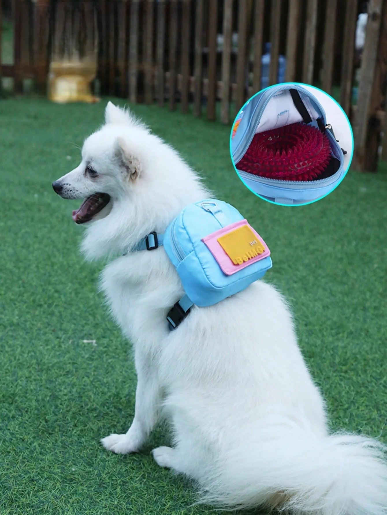 Pet Backpack & Leash Combo (1 Set) - 4 Colors, Breathable & Adjustable | Outdoor/Daily Gear for Small & Medium-Sized Dogs