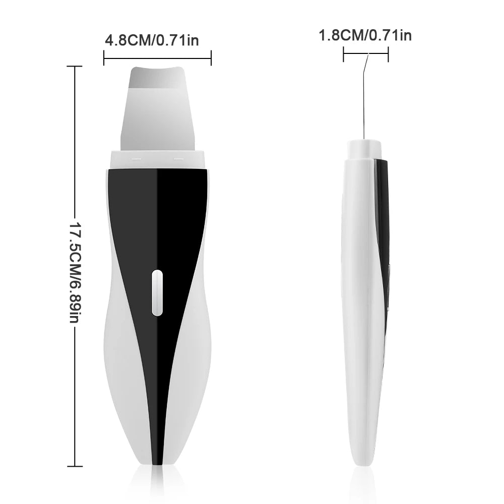 Ultrasonic Skin Scrubber Red Blue Light Deep Face Cleaning Peeling Blackhead Remover Facial Shovel Cleanser Lifting Skin Care