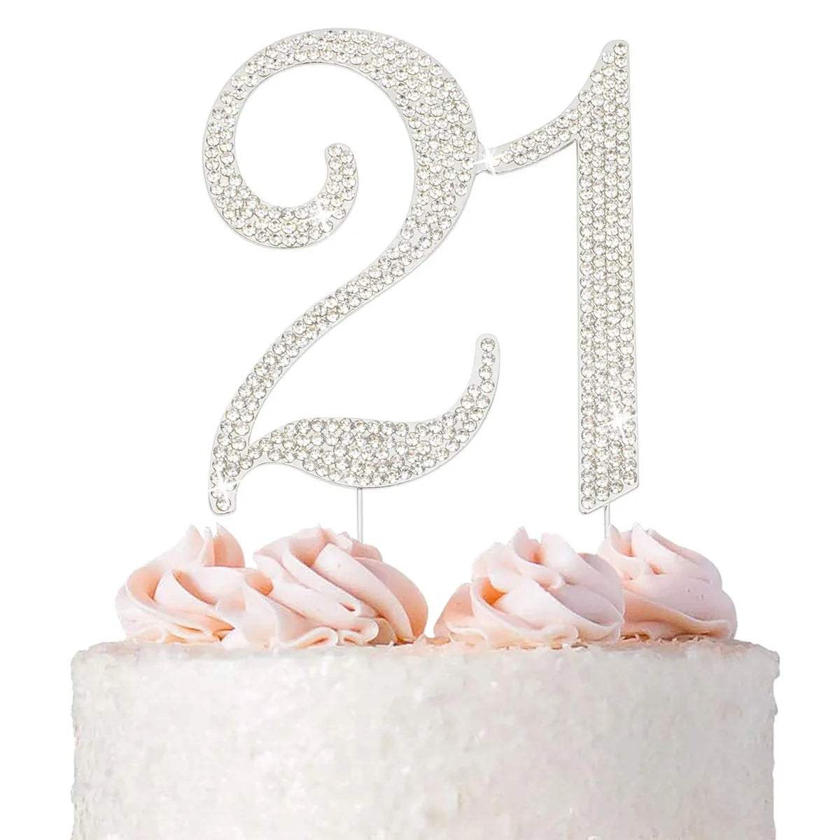 25 Cake Topper Sparkly Crystal Rhinestones Cake Topper Cake Decoration for 25th Birthday Party or or 25th Wedding Anniversary